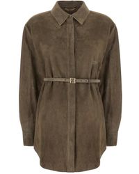 Fendi - Suède Overhemd - Lyst