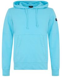 Paul & Shark - Hoodies & Sweatvesten ,Blauw ,Katoen Hooded Sweatshirt - Lyst