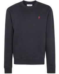 Ami Paris - Hoodies & Sweatvesten ,Zwart ,Katoen Ami De Coeur Sweatshirt - Lyst