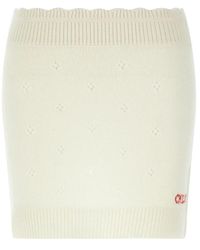 Chloé - Rokken ,Wit ,Leer Getailleerde Minirok - Lyst