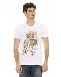 Trussardi - Action weißes v-ausschnitt t-shirt - Lyst