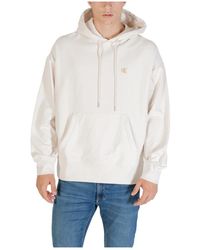 Calvin Klein - Hoodies & Sweatvesten ,Katoen Witte Hoodie Met Voorzakken - Lyst
