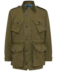 DSquared² - Jassen ,Groen ,Groene Knoopjas Met Zakken - Lyst