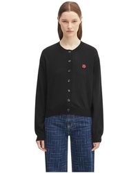 KENZO - Boke Flower Crest Crewneck Cardigan - Lyst