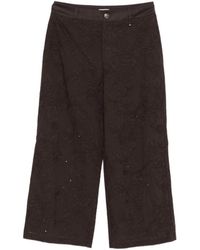Liu Jo - Broeken ,Bruin ,Pailletten Cropped Broeken - Lyst