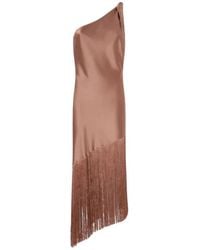 Pinko - Kiwi Satin Jurk Met Franjes - Lyst
