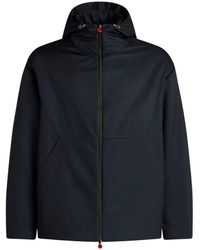Kiton - Jassen ,Blauw ,Hooded Technical Fabric Jacket - Lyst