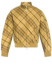 Burberry - Jassen ,Groen ,Katoen Bomberjack Met Ruitpatroon En Ritssluiting - Lyst