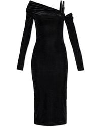 Versace Jeans Couture - Velvet Off-Shoulder Dress - Lyst