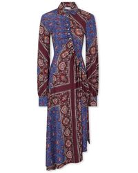 Rabanne - Gedrukte Jersey Gedrapeerde Midi Jurk - Lyst