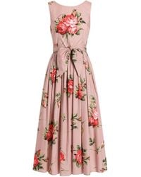 Dolce & Gabbana - Floral Motif Dress - Lyst