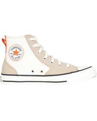 Converse - Beige hi top canvas sneakers - Lyst