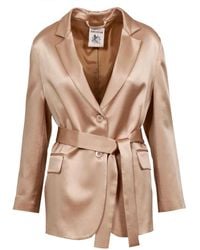 Semicouture - Jassen ,Zijden Blend Jas Met Klassieke Revers - Lyst