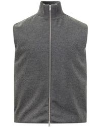 Jil Sander - Jassen ,Grijs ,Wol Wool Melton Padded Vest - Lyst