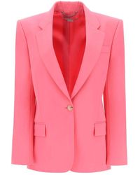 Stella McCartney - Jassen ,Roze ,Wol Wollen Blazer Met Enkele Knoopsluiting - Lyst