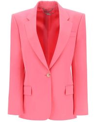 Stella McCartney - Jassen ,Roze ,Wol Wollen Blazer Met Enkele Knoopsluiting - Lyst