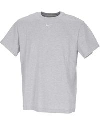 Nike - Fitness ,Grijs ,Katoen Essentials T-Shirt - Lyst