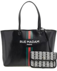 Rue Madam - Schwarze Monogramm Wendbare Einkaufstasche Mit Abnehmbarer Tasche - Lyst