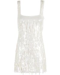 STAUD - Perlen Pailletten Mini Kleid Mit Epauletten - Lyst