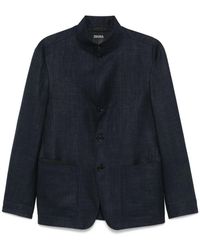 ZEGNA - Luxuriöse Kaschmir Seiden Leinen Jacke - Lyst