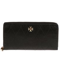 Tory Burch - Charlie Quilted Zip Continental Portemonnee - Lyst
