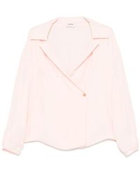 KHAITE - Rosa Bluse Mit Doppelreihiger Knopfleiste Und Langen Ärmeln - Lyst