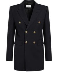 Saint Laurent - Double-Breasted Jas - Lyst