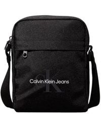Calvin Klein - Zwarte Polyester Schoudertas - Lyst