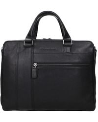 Piquadro - Schwarze Leder Business Laptop Tasche - Lyst