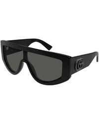 Gucci - Accessoires ,Zwart ,Zonnebril Met Rechthoekig Montuur - Lyst