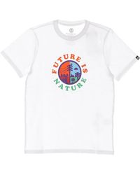 Element - Witte Crew Neck T-Shirt Met Logo - Lyst