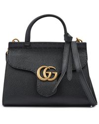 Gucci - Schwarze Leder Gg Marmont Handtasche - Lyst