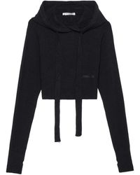 hinnominate - Sudadera suéter corto con capucha con apertura para el pulgar y bordado - Lyst