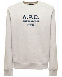 A.P.C Training- und Fitnesskleidung Sweatshirts Baumwolle Sweatshirt mit Logo-Print in Schwarz für Herren Herren Bekleidung Sport- 