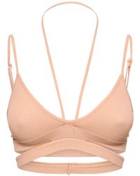 ANDREA ADAMO - Geribbelde Crop Top Met Cut-Out Detail - Lyst