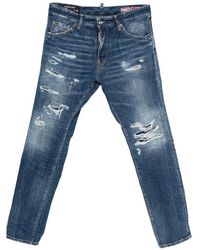 DSquared² - Jeans ,Blauw ,Leer Slim-Fit Jeans - Lyst