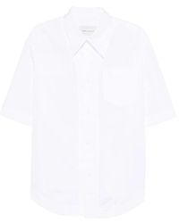Ami Paris - Overhemden ,Wit ,Katoen Pocket Shirt Met Korte Mouwen - Lyst