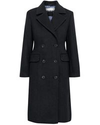 Inwear - Jassen ,Blauw ,Wol Marineblauwe Mantel Met Klassieke Kraag - Lyst