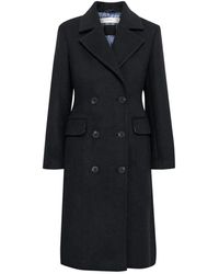 Inwear - Jassen ,Blauw ,Wol Marineblauwe Mantel Met Klassieke Kraag - Lyst