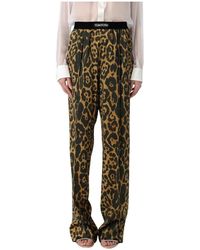 Tom Ford - Leopard Print Wide Leg Pants - Lyst