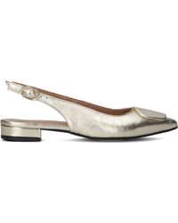 Lina Locchi - Goldene Slingback-Schuhe Mit Blockabsatz - Lyst