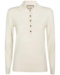 Gucci - Rippstrick cashmere polo pullover - Lyst