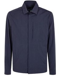 Herno - Jassen ,Blauw ,Wol Shirt Jacket Functional - Lyst