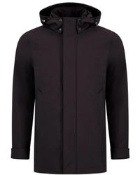 Woolrich - Jassen ,Zwart ,Leer Soft Shell Barrow Mac Coat - Lyst