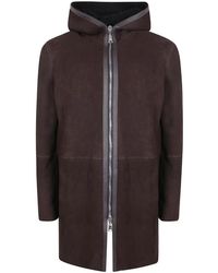 Tagliatore - Jassen ,Bruin ,Wol Wilson Shearling Jas Met Capuchon - Lyst