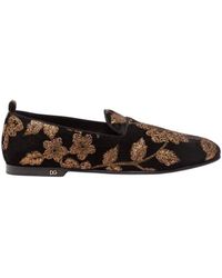Dolce & Gabbana - Embroidered Slippers - Lyst