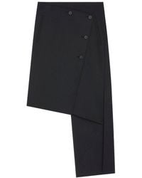 Courreges - Rokken ,Zwart ,Oblique Midi Rok - Lyst
