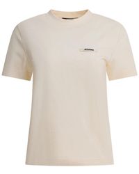Jacquemus - Top Met Logo Patch Korte Mouwen - Lyst