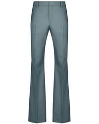 Ami Paris - Groene Wollen Wijde Pijp Broek - Lyst