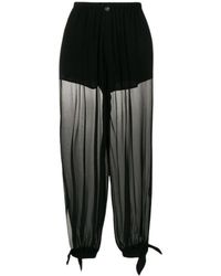 Twinset - Sheer Voile Wijde Broek - Lyst